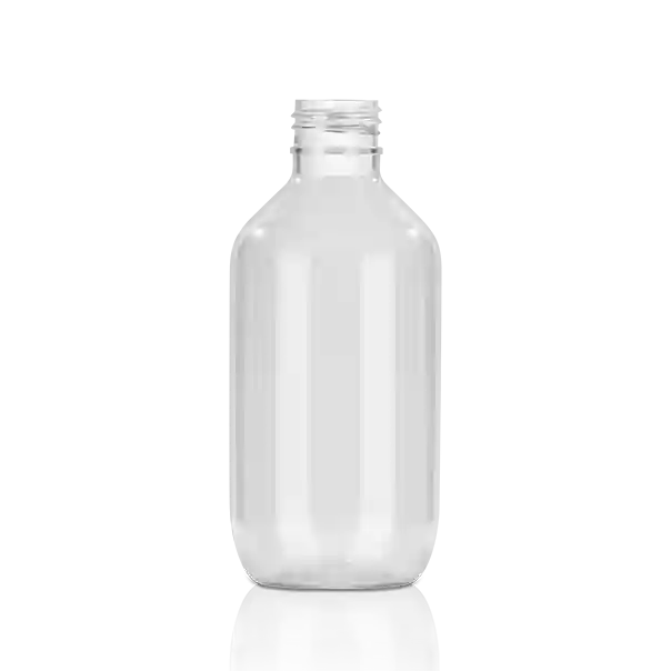200ml PET Bostion round bottle for shampoo and plastic cosmetic packaging