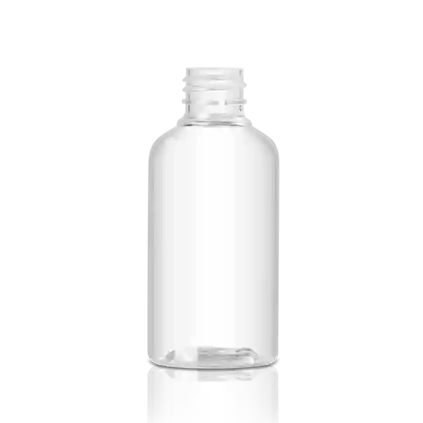 80ml PET Bostion round bottle for shampoo and plastic cosmetic packaging